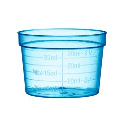 Coupelles plastique larges graduées de couleur - 30 ml
