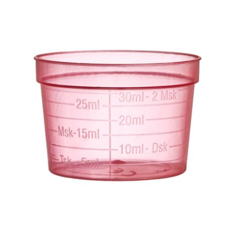 Coupelles plastique larges graduées de couleur - 30 ml