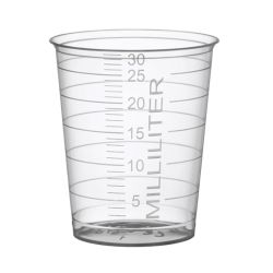 Coupelles plastique étroites graduées transparentes - 30 ml (x4800)