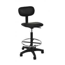 Tabouret avec dossier et repose-pieds