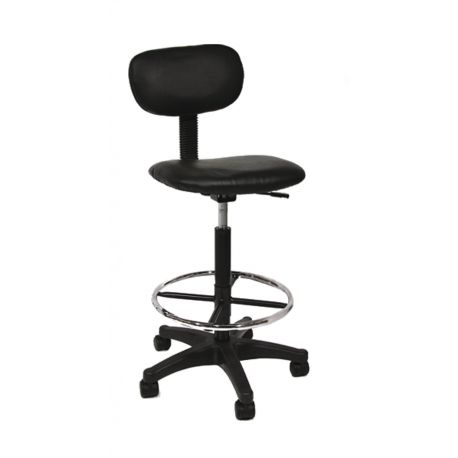 Tabouret avec dossier et repose-pieds