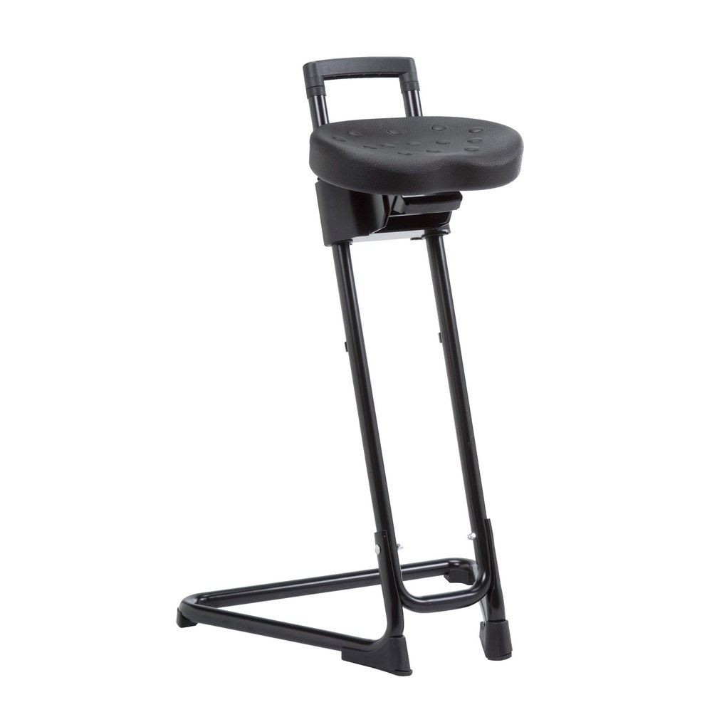 Chaise noire polyuréthane confort à patins - Kango
